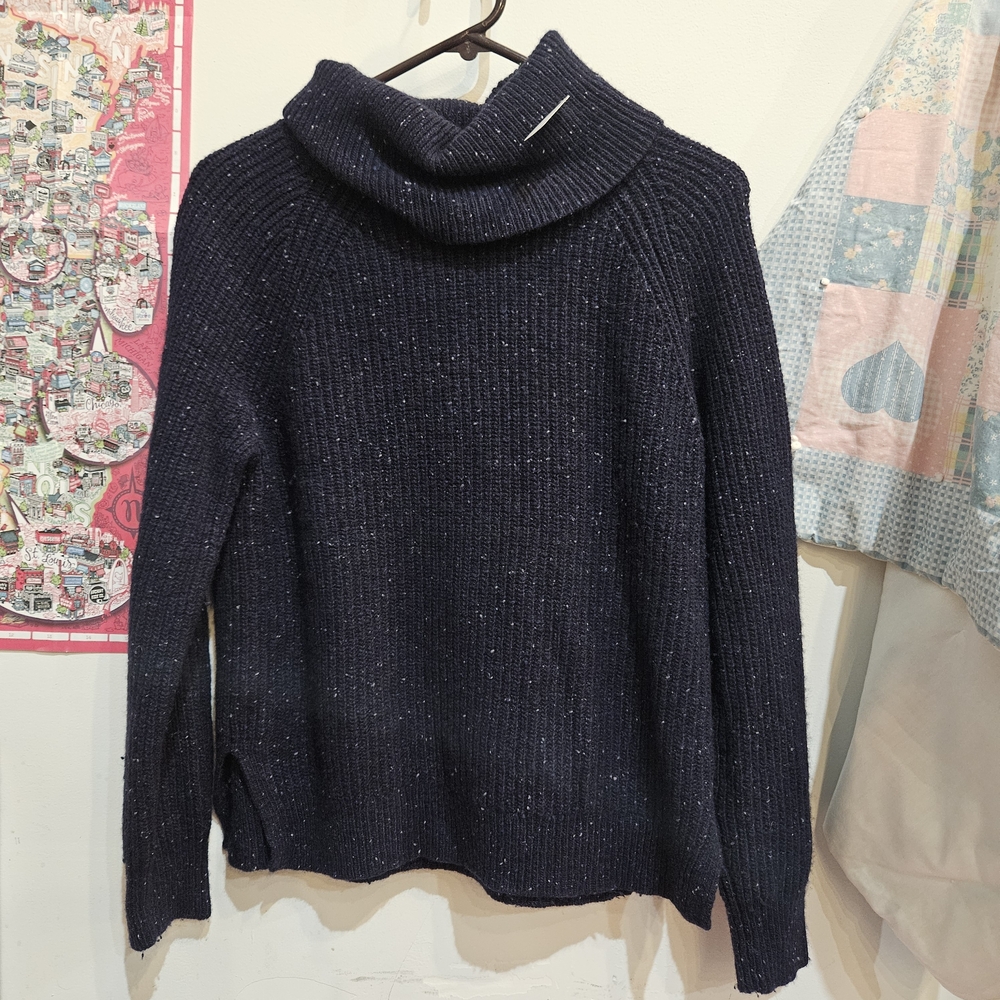 Elegant Midnight Marled Mercantile J. Crew Women's Turtleneck Sweater